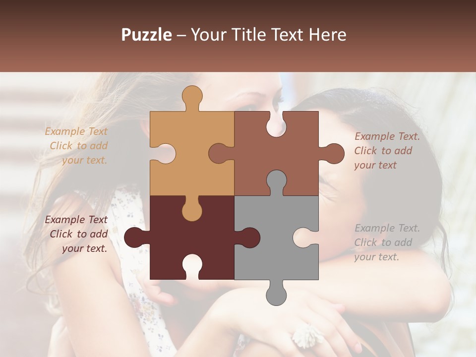 A Couple Of Women Hugging Each Other In Front Of A Brick Wall PowerPoint Template