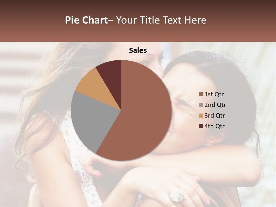 A Couple Of Women Hugging Each Other In Front Of A Brick Wall PowerPoint Template