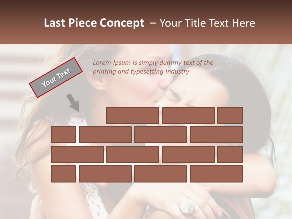 A Couple Of Women Hugging Each Other In Front Of A Brick Wall PowerPoint Template