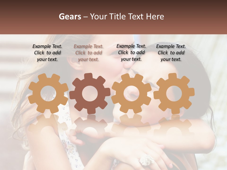 A Couple Of Women Hugging Each Other In Front Of A Brick Wall PowerPoint Template