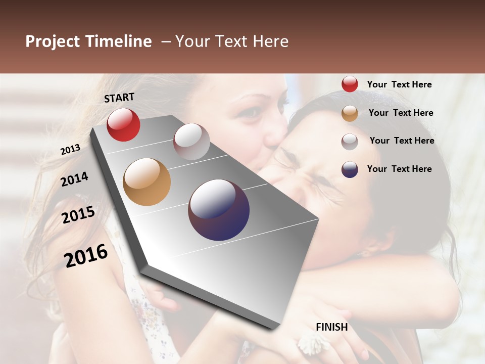A Couple Of Women Hugging Each Other In Front Of A Brick Wall PowerPoint Template