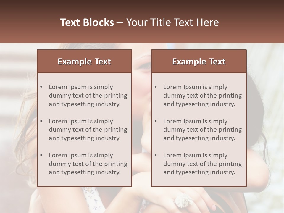 A Couple Of Women Hugging Each Other In Front Of A Brick Wall PowerPoint Template