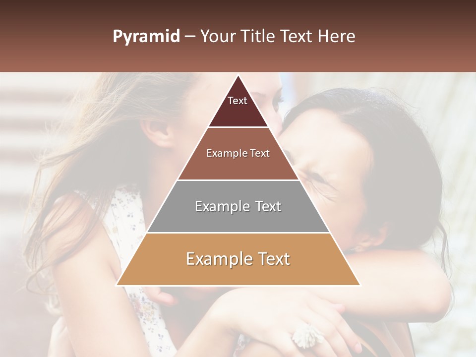 A Couple Of Women Hugging Each Other In Front Of A Brick Wall PowerPoint Template