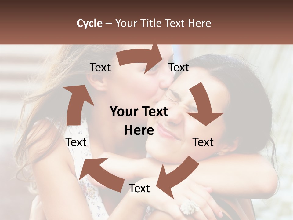 A Couple Of Women Hugging Each Other In Front Of A Brick Wall PowerPoint Template