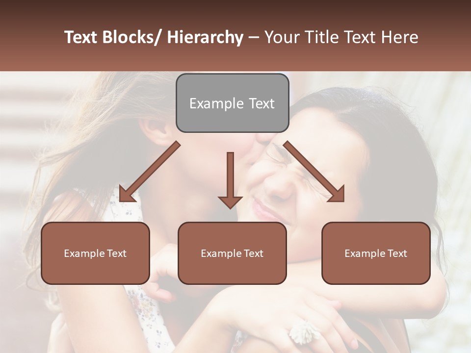 A Couple Of Women Hugging Each Other In Front Of A Brick Wall PowerPoint Template