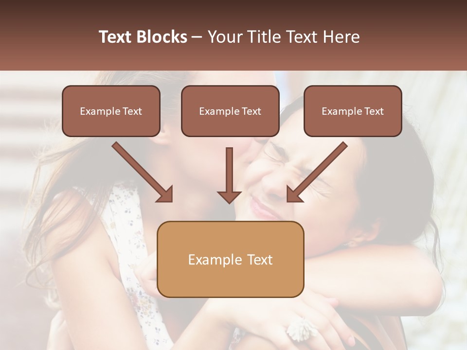 A Couple Of Women Hugging Each Other In Front Of A Brick Wall PowerPoint Template