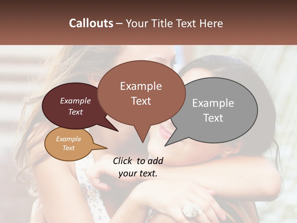 A Couple Of Women Hugging Each Other In Front Of A Brick Wall PowerPoint Template