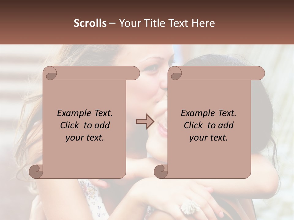 A Couple Of Women Hugging Each Other In Front Of A Brick Wall PowerPoint Template