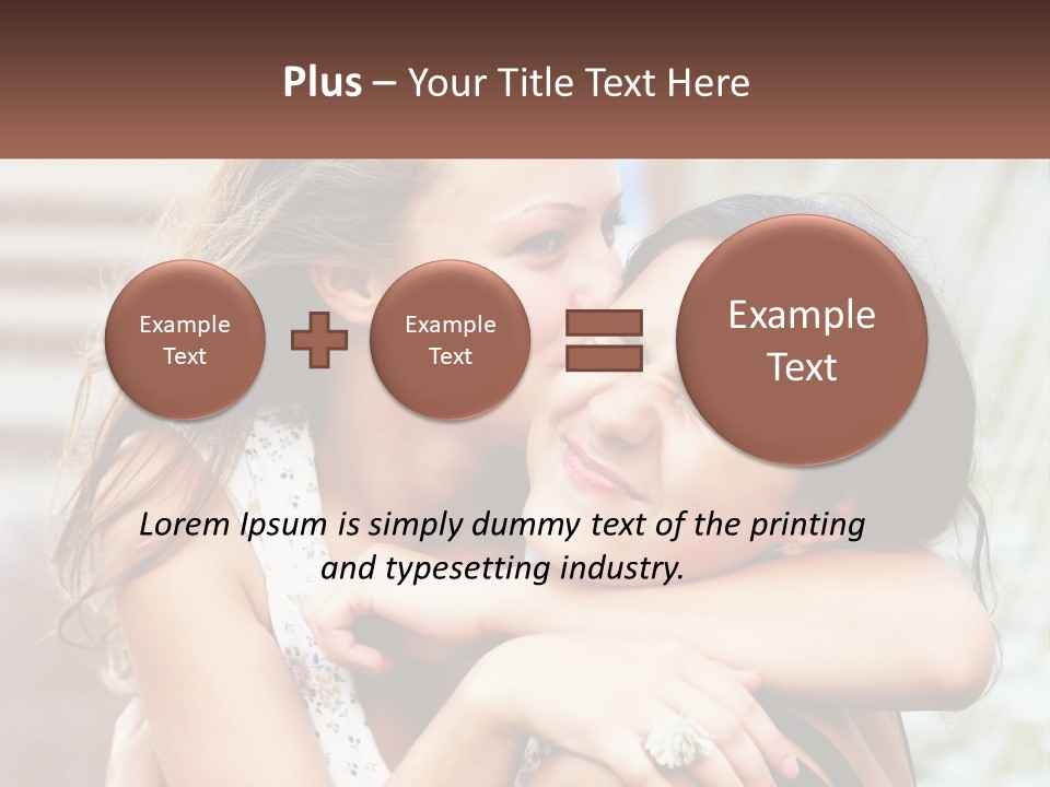 A Couple Of Women Hugging Each Other In Front Of A Brick Wall PowerPoint Template
