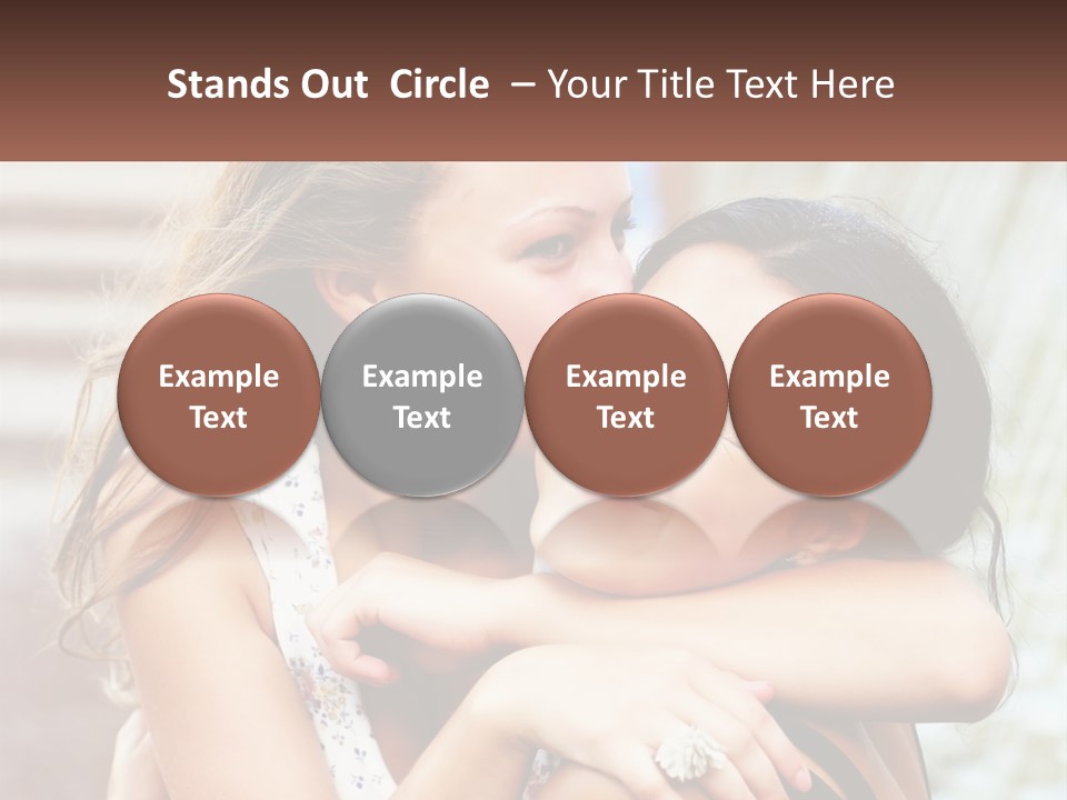 A Couple Of Women Hugging Each Other In Front Of A Brick Wall PowerPoint Template