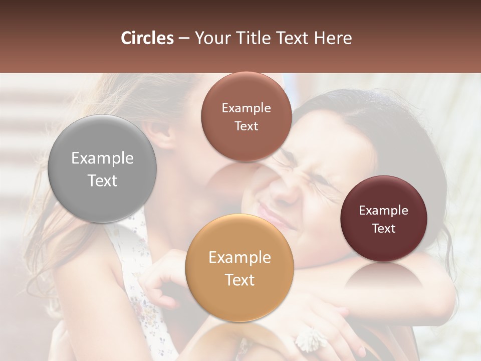 A Couple Of Women Hugging Each Other In Front Of A Brick Wall PowerPoint Template
