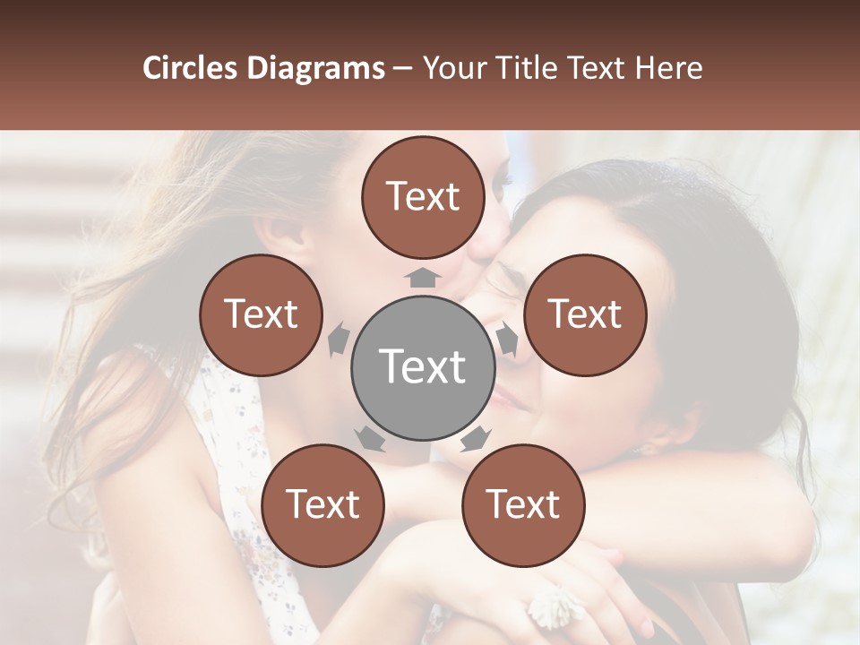 A Couple Of Women Hugging Each Other In Front Of A Brick Wall PowerPoint Template
