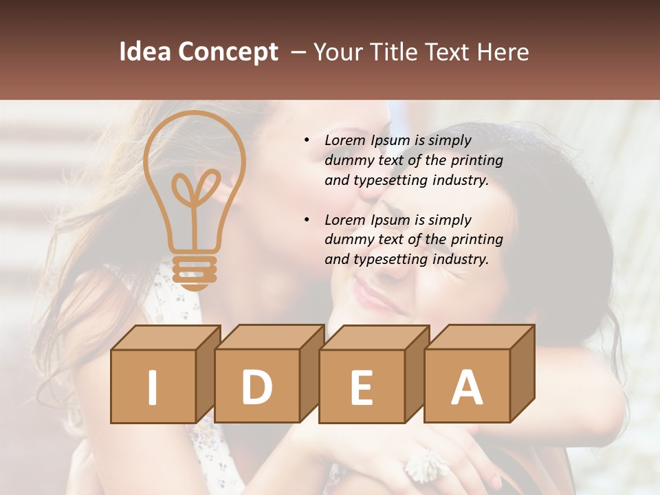 A Couple Of Women Hugging Each Other In Front Of A Brick Wall PowerPoint Template