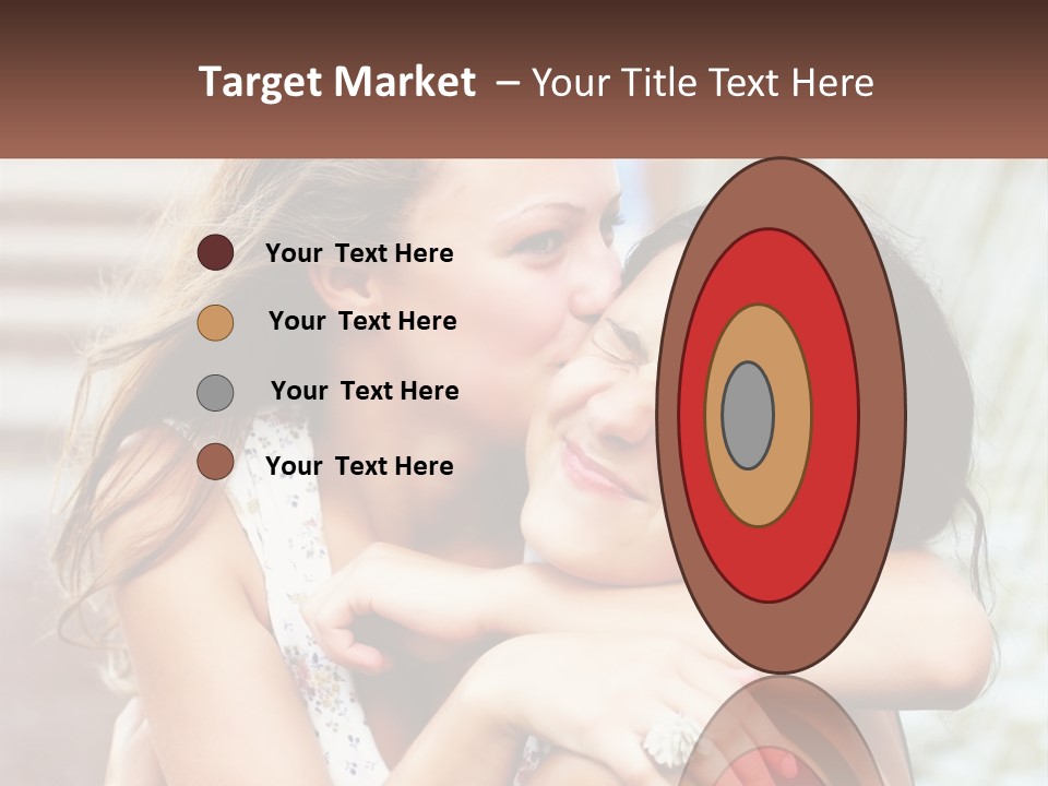 A Couple Of Women Hugging Each Other In Front Of A Brick Wall PowerPoint Template