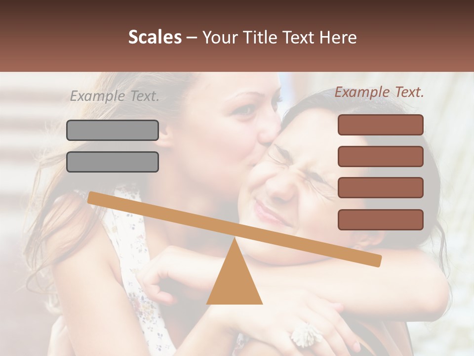 A Couple Of Women Hugging Each Other In Front Of A Brick Wall PowerPoint Template