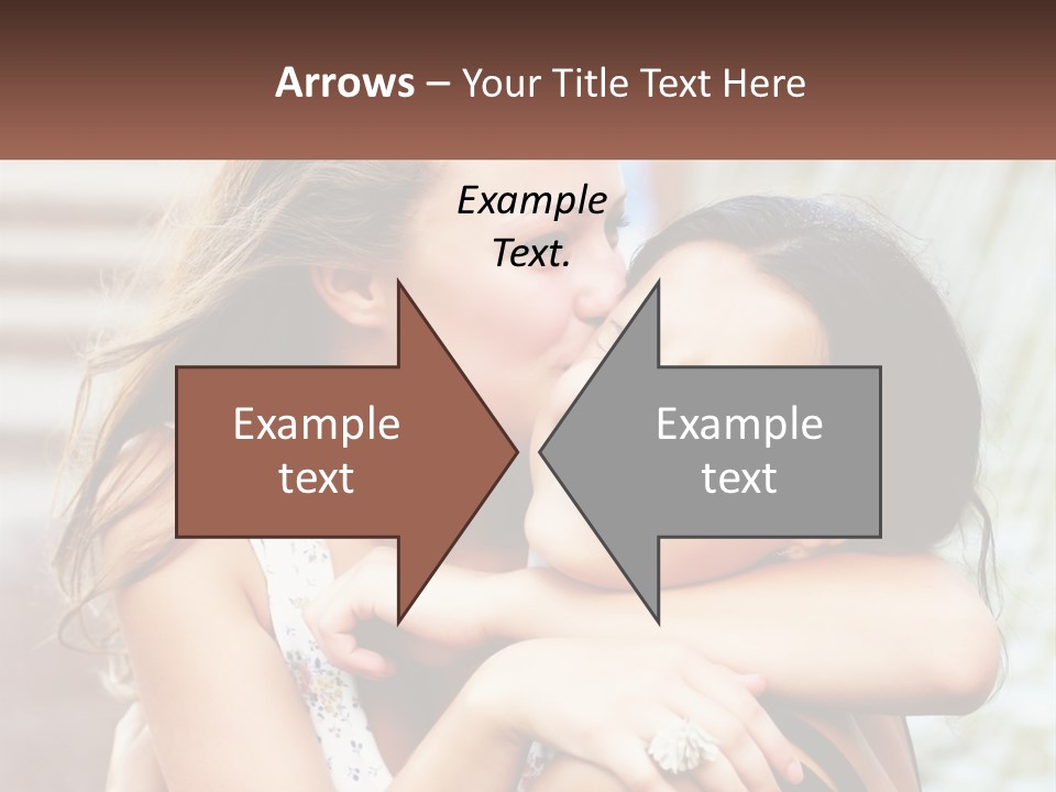 A Couple Of Women Hugging Each Other In Front Of A Brick Wall PowerPoint Template