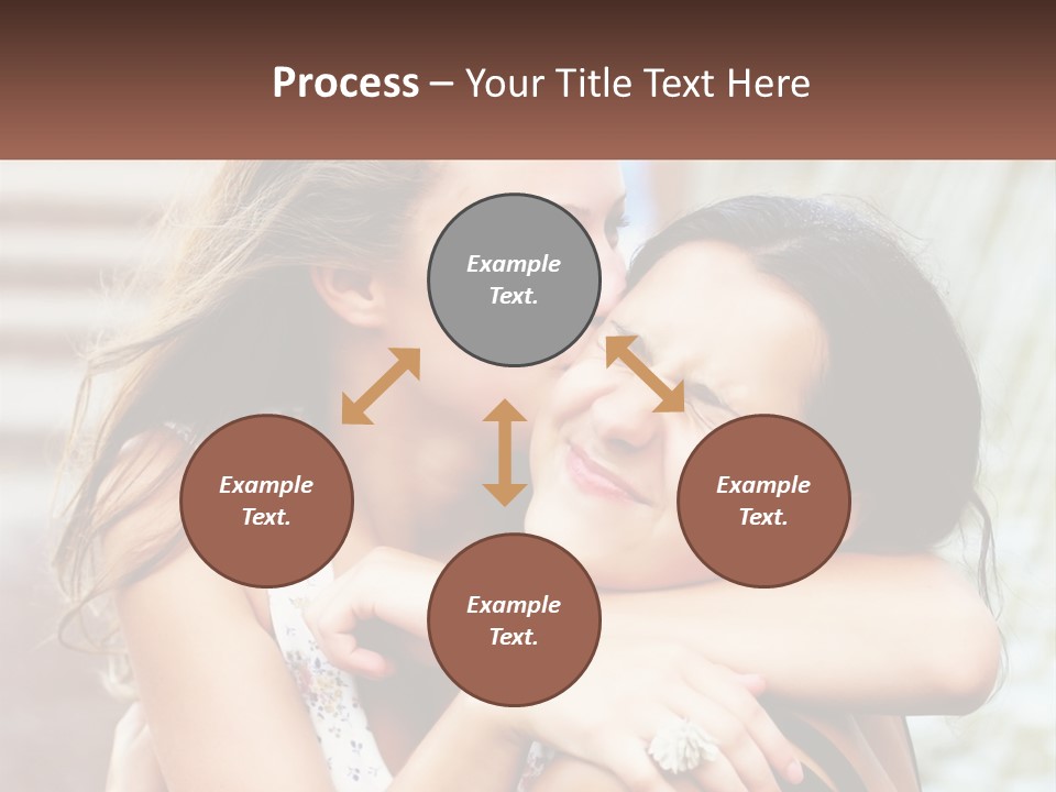 A Couple Of Women Hugging Each Other In Front Of A Brick Wall PowerPoint Template