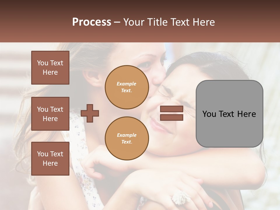 A Couple Of Women Hugging Each Other In Front Of A Brick Wall PowerPoint Template