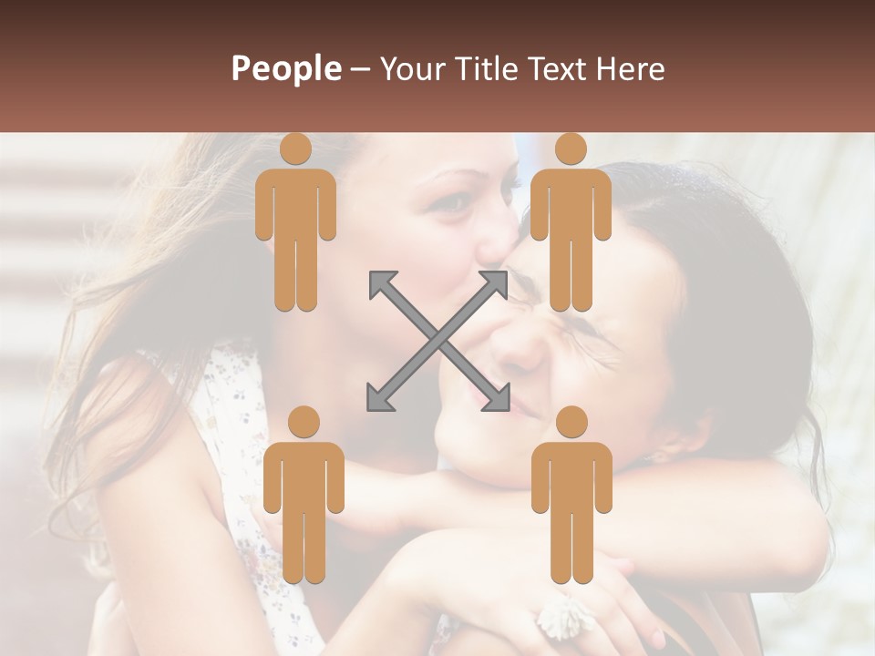 A Couple Of Women Hugging Each Other In Front Of A Brick Wall PowerPoint Template