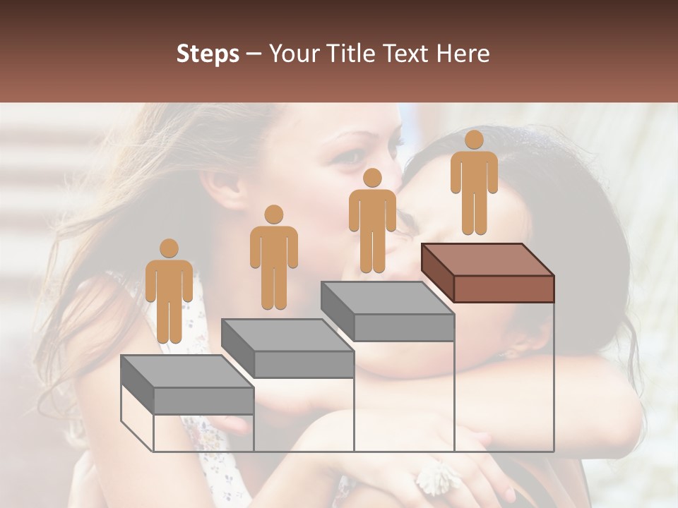 A Couple Of Women Hugging Each Other In Front Of A Brick Wall PowerPoint Template