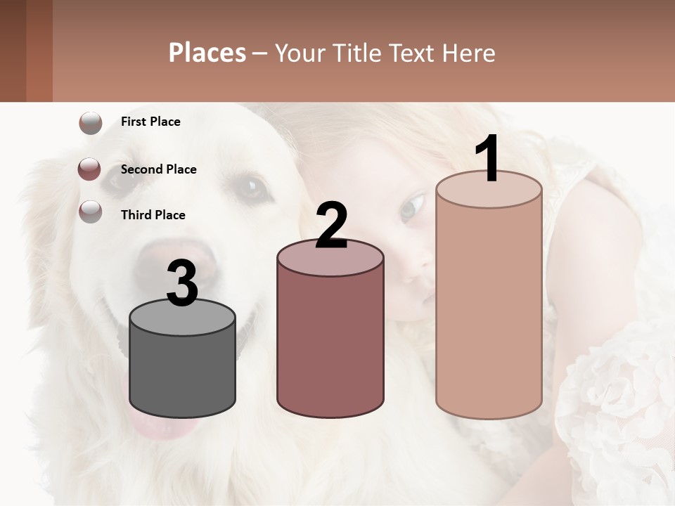 A Girl And A Dog Are Posing For A Picture PowerPoint Template