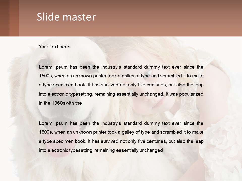 A Girl And A Dog Are Posing For A Picture PowerPoint Template