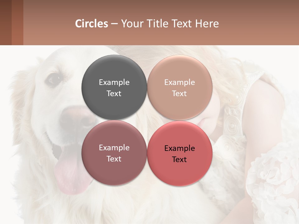 A Girl And A Dog Are Posing For A Picture PowerPoint Template