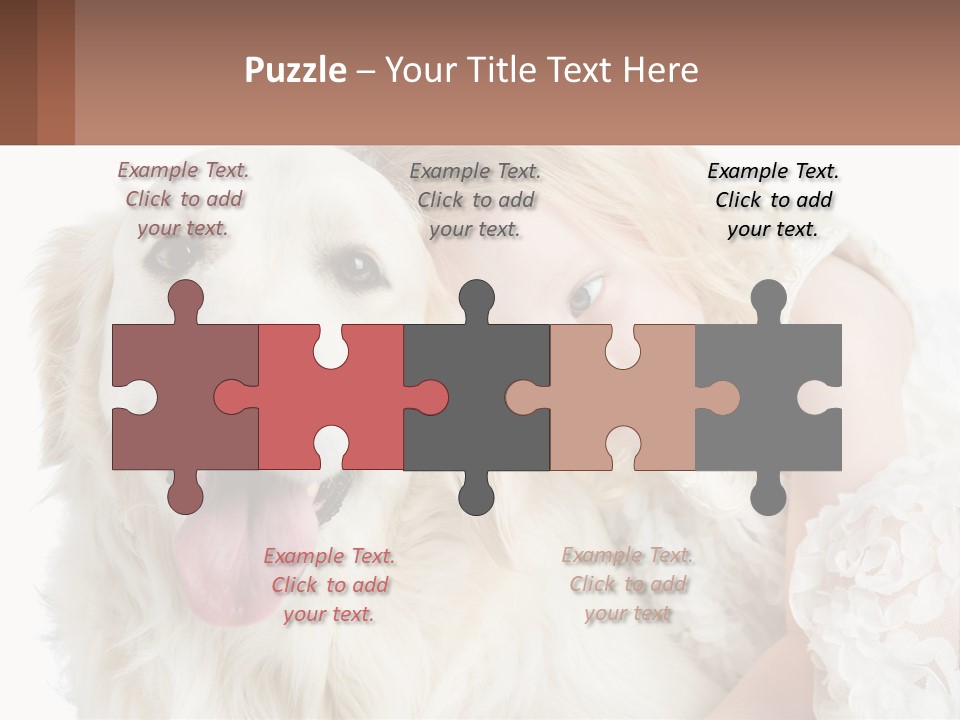 A Girl And A Dog Are Posing For A Picture PowerPoint Template