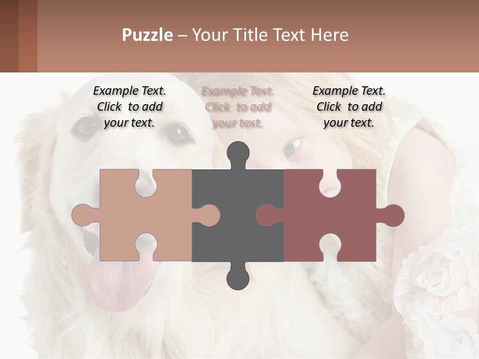 A Girl And A Dog Are Posing For A Picture PowerPoint Template