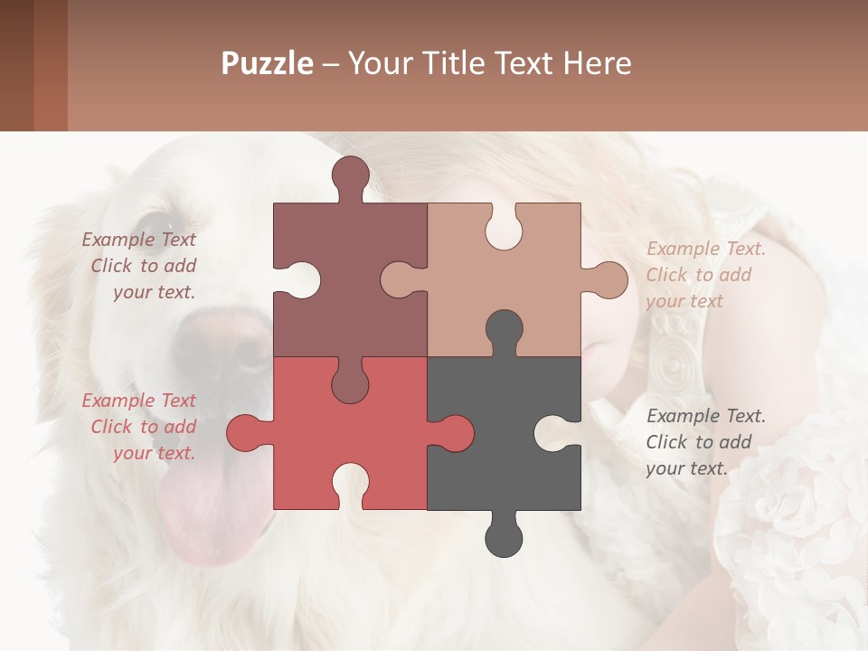 A Girl And A Dog Are Posing For A Picture PowerPoint Template