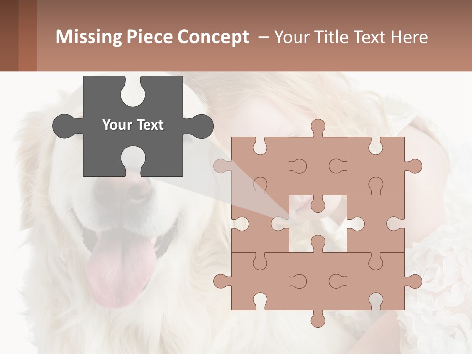 A Girl And A Dog Are Posing For A Picture PowerPoint Template