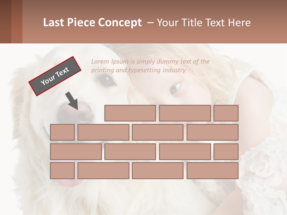 A Girl And A Dog Are Posing For A Picture PowerPoint Template