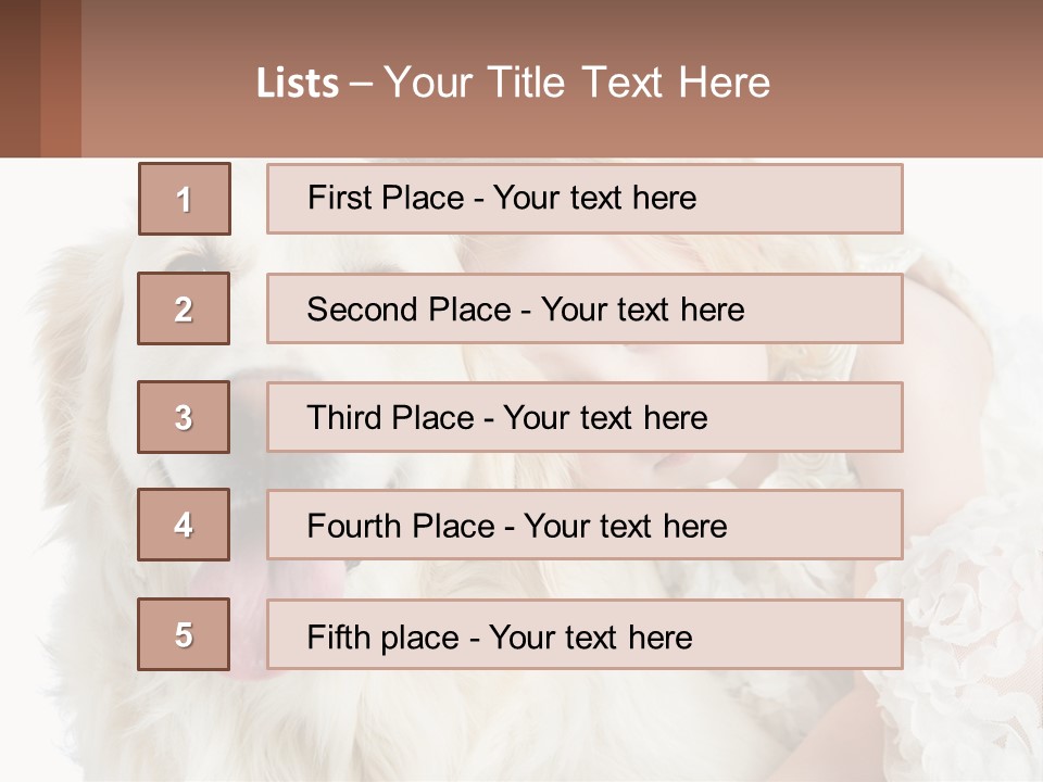 A Girl And A Dog Are Posing For A Picture PowerPoint Template