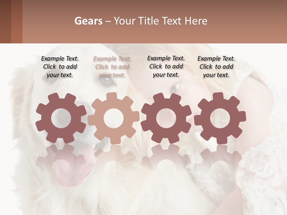 A Girl And A Dog Are Posing For A Picture PowerPoint Template