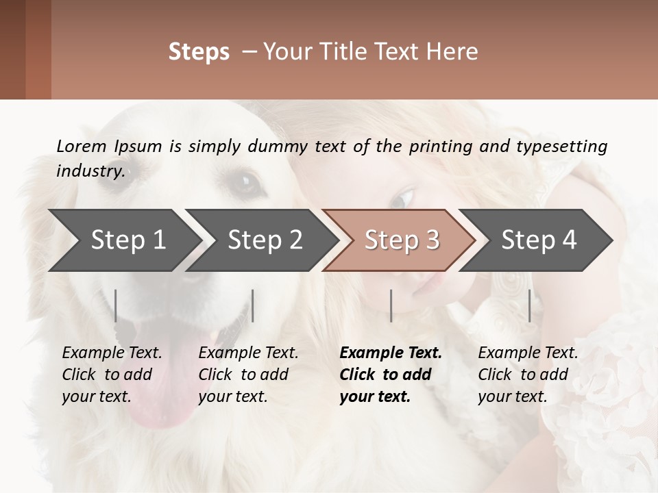 A Girl And A Dog Are Posing For A Picture PowerPoint Template
