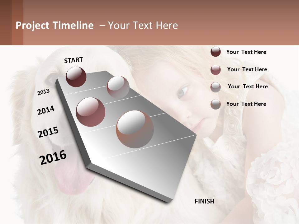 A Girl And A Dog Are Posing For A Picture PowerPoint Template