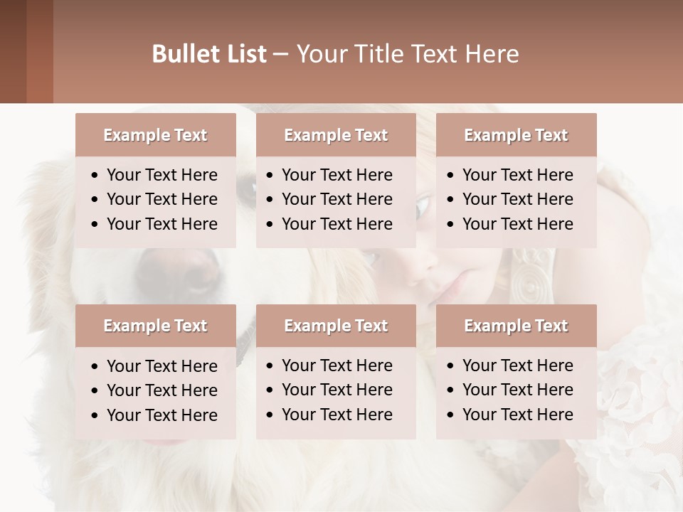 A Girl And A Dog Are Posing For A Picture PowerPoint Template