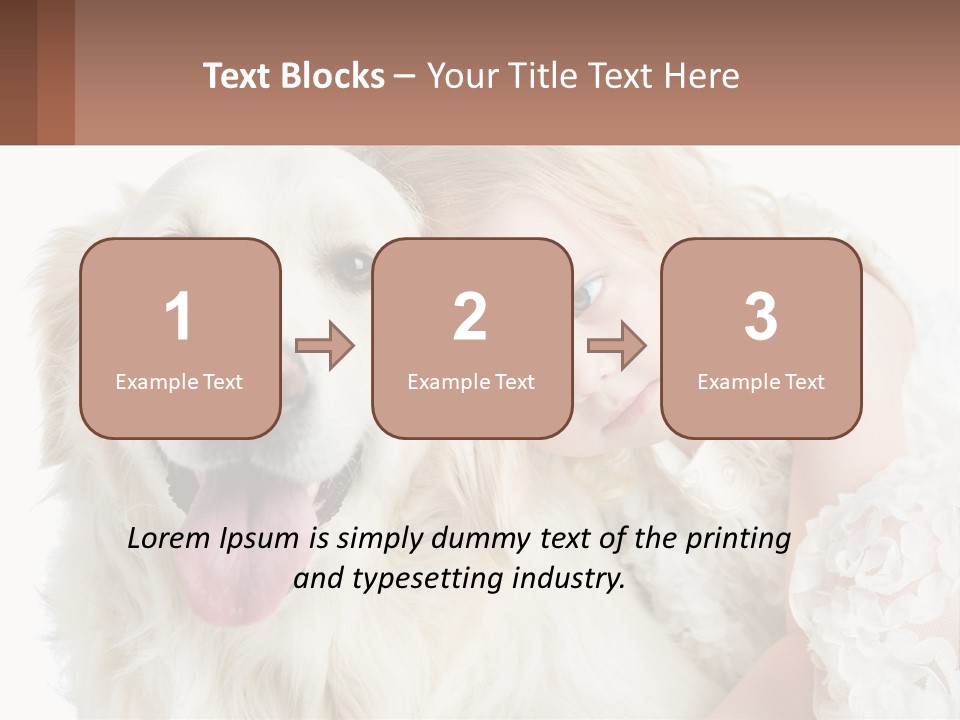 A Girl And A Dog Are Posing For A Picture PowerPoint Template