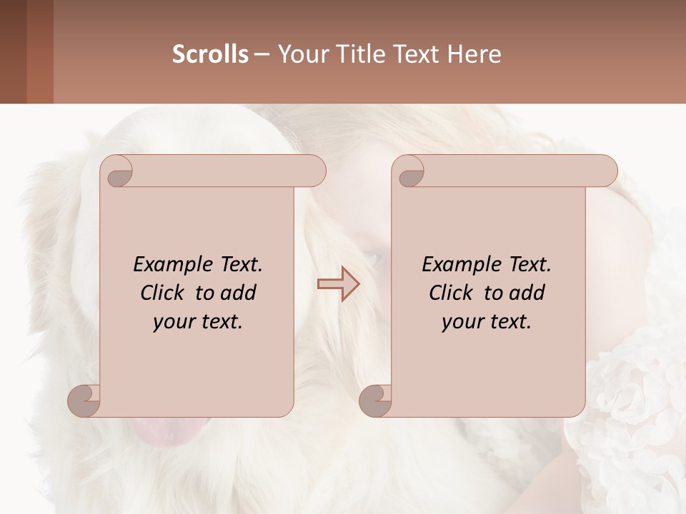 A Girl And A Dog Are Posing For A Picture PowerPoint Template