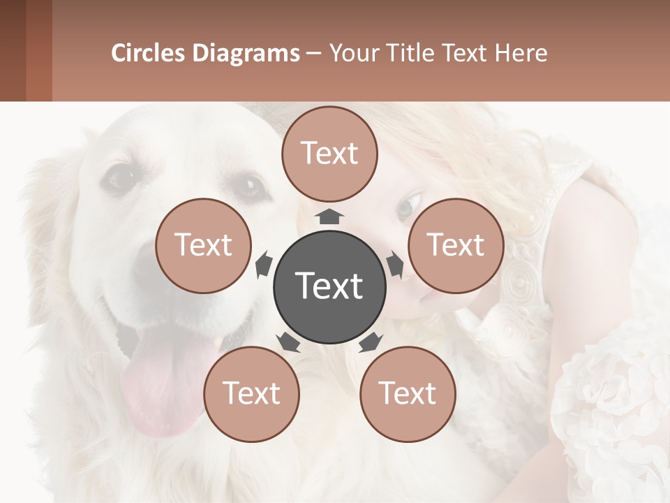 A Girl And A Dog Are Posing For A Picture PowerPoint Template