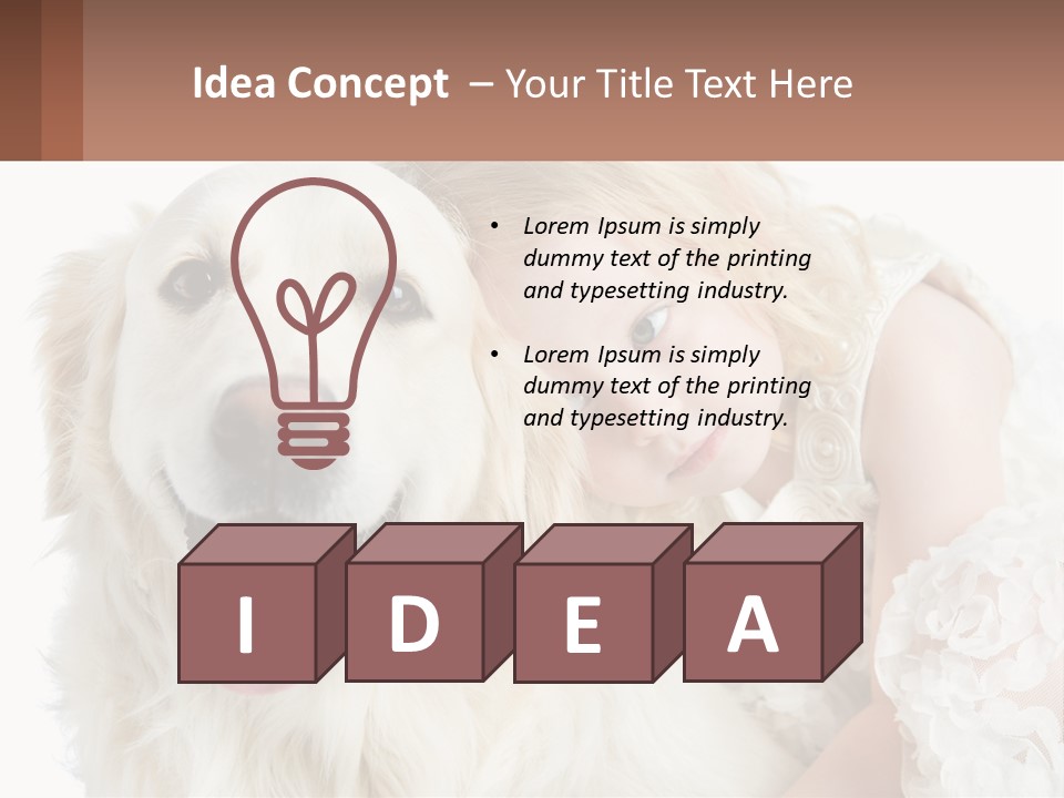 A Girl And A Dog Are Posing For A Picture PowerPoint Template
