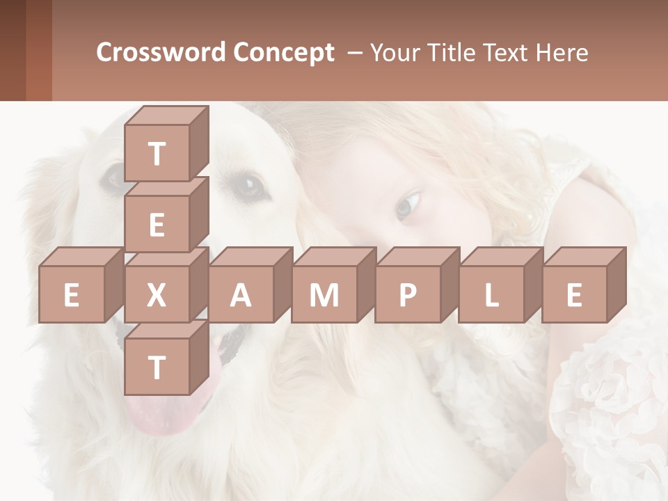 A Girl And A Dog Are Posing For A Picture PowerPoint Template
