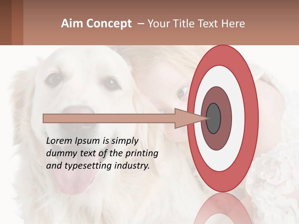 A Girl And A Dog Are Posing For A Picture PowerPoint Template