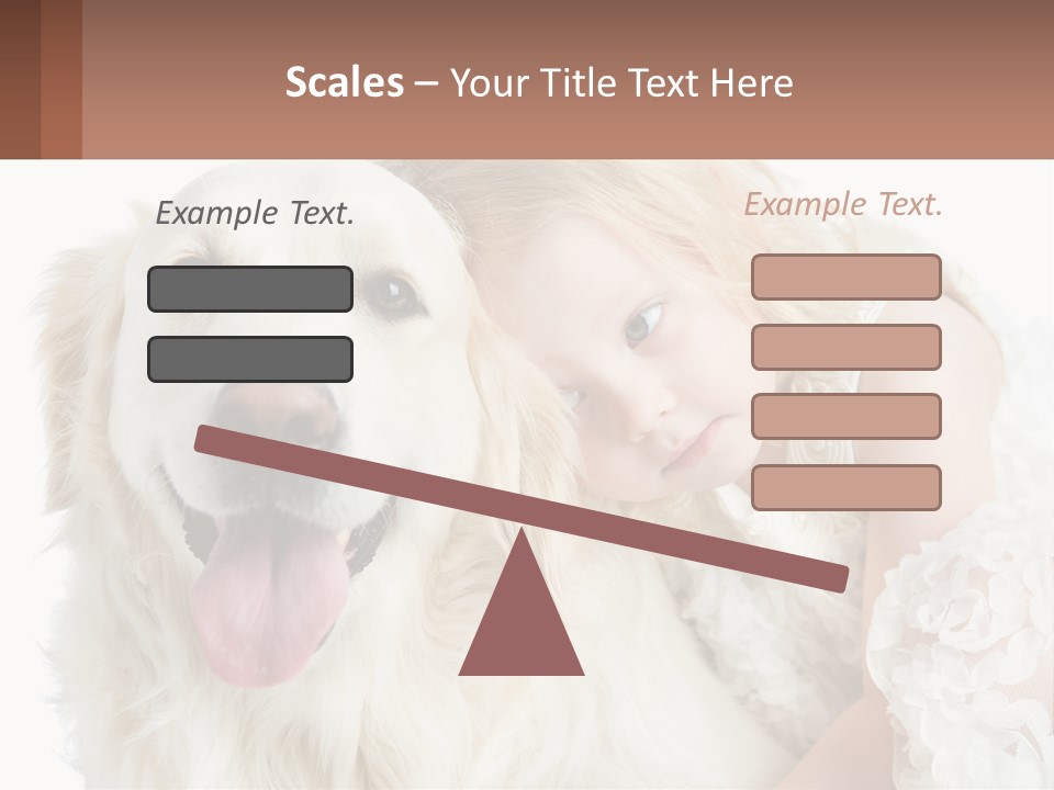 A Girl And A Dog Are Posing For A Picture PowerPoint Template
