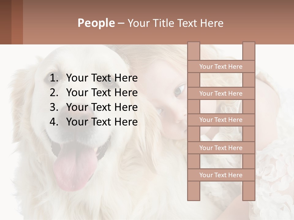 A Girl And A Dog Are Posing For A Picture PowerPoint Template