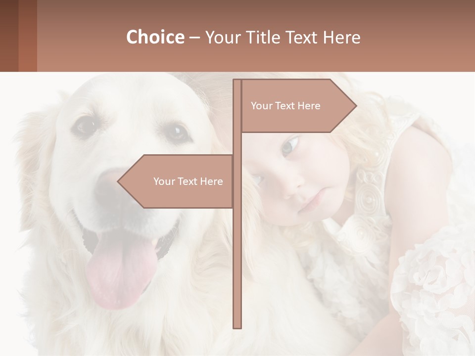 A Girl And A Dog Are Posing For A Picture PowerPoint Template