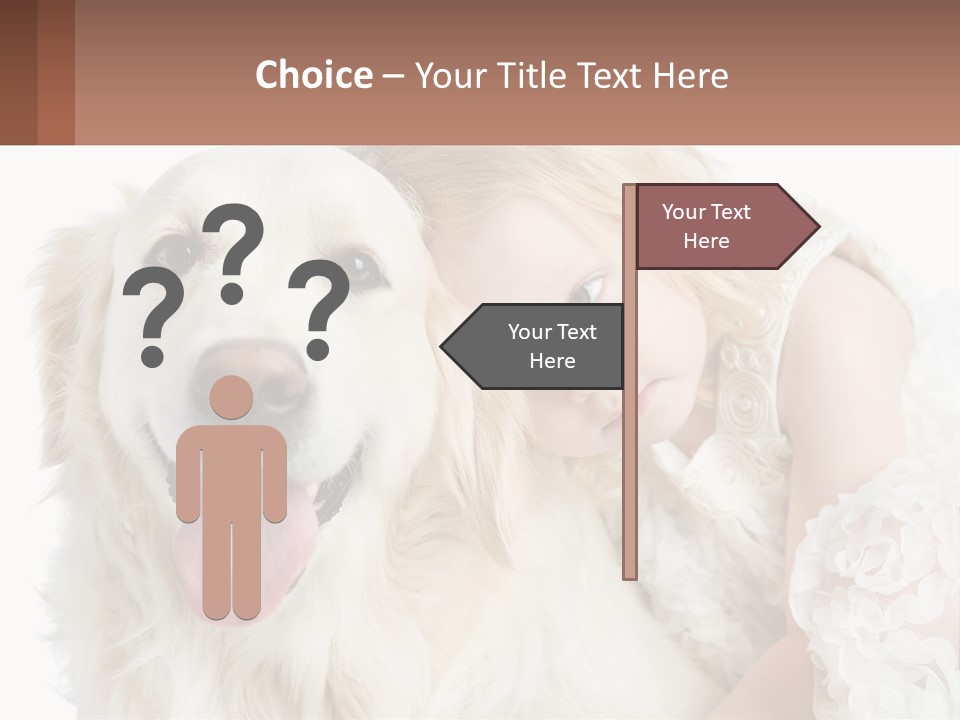 A Girl And A Dog Are Posing For A Picture PowerPoint Template