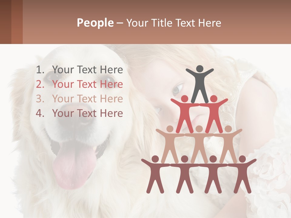 A Girl And A Dog Are Posing For A Picture PowerPoint Template
