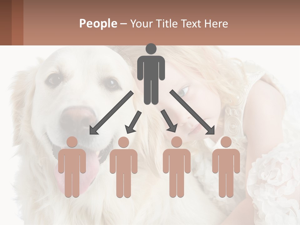 A Girl And A Dog Are Posing For A Picture PowerPoint Template