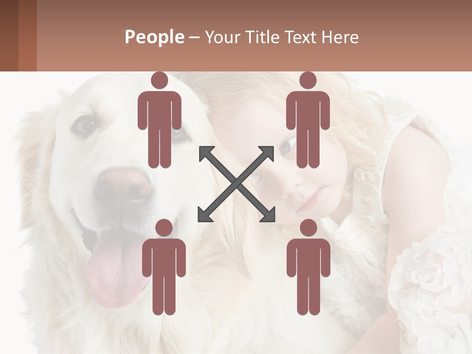A Girl And A Dog Are Posing For A Picture PowerPoint Template